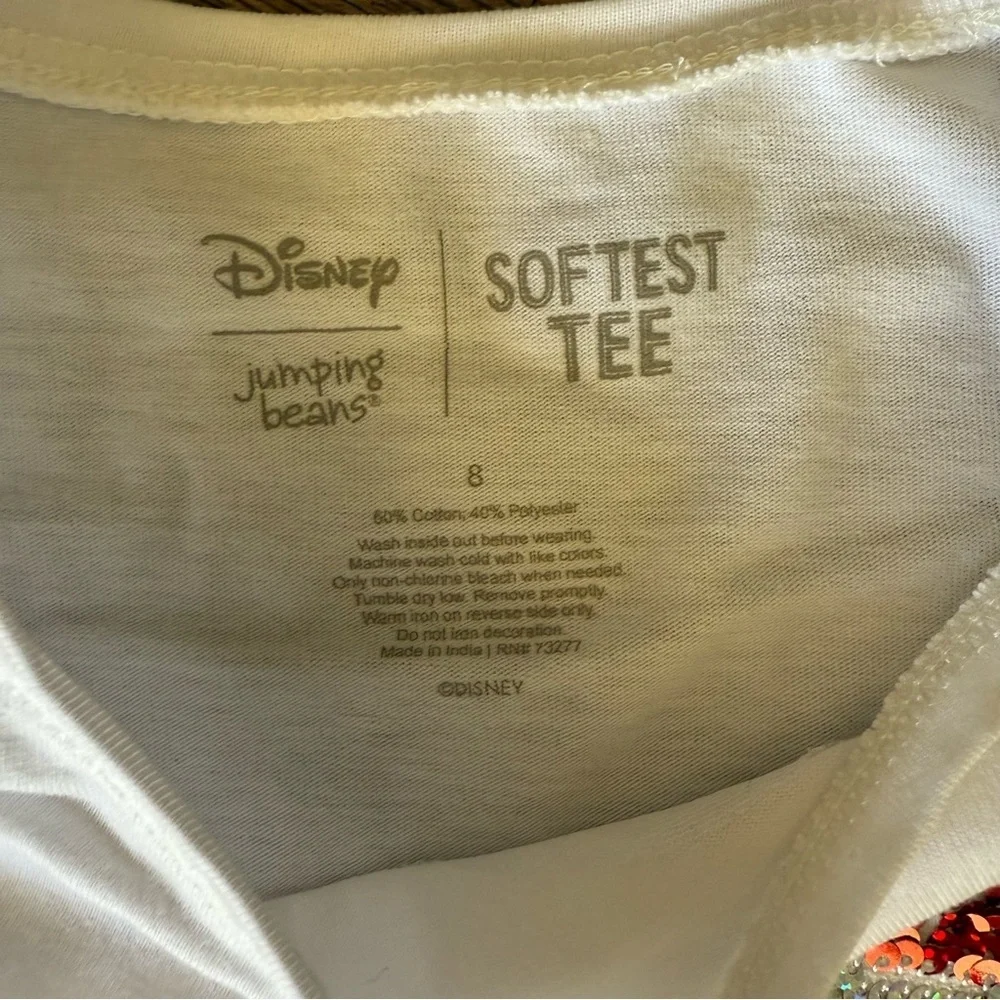 Disney Jumping Beans White Long Sleeve Christmas Tee with Mickey Graphic